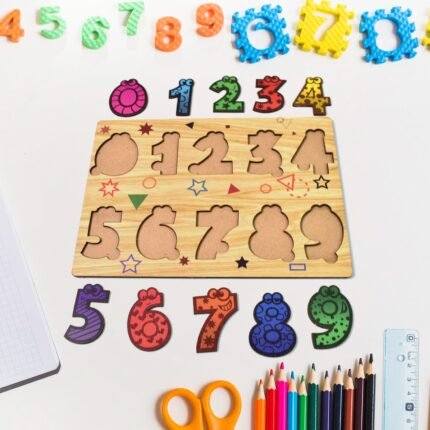 Wooden Number Puzzle Learning Educational Board (1 Set 28?20 Cm)