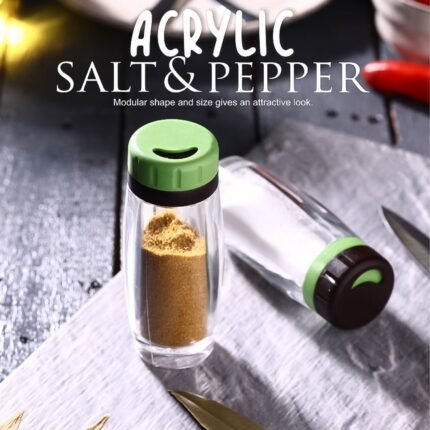 Salt and Pepper Shaker Set Set of Transparent Seasoning Dispensers for Kitchen Dining Table
