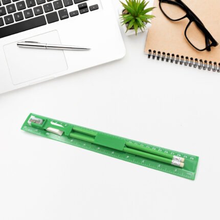 School Office Stationery Set for Children 5-Piece Gift Pack (Ruler, Pencils, Eraser)